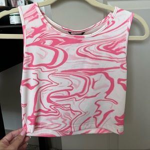 Pink swirl crop top